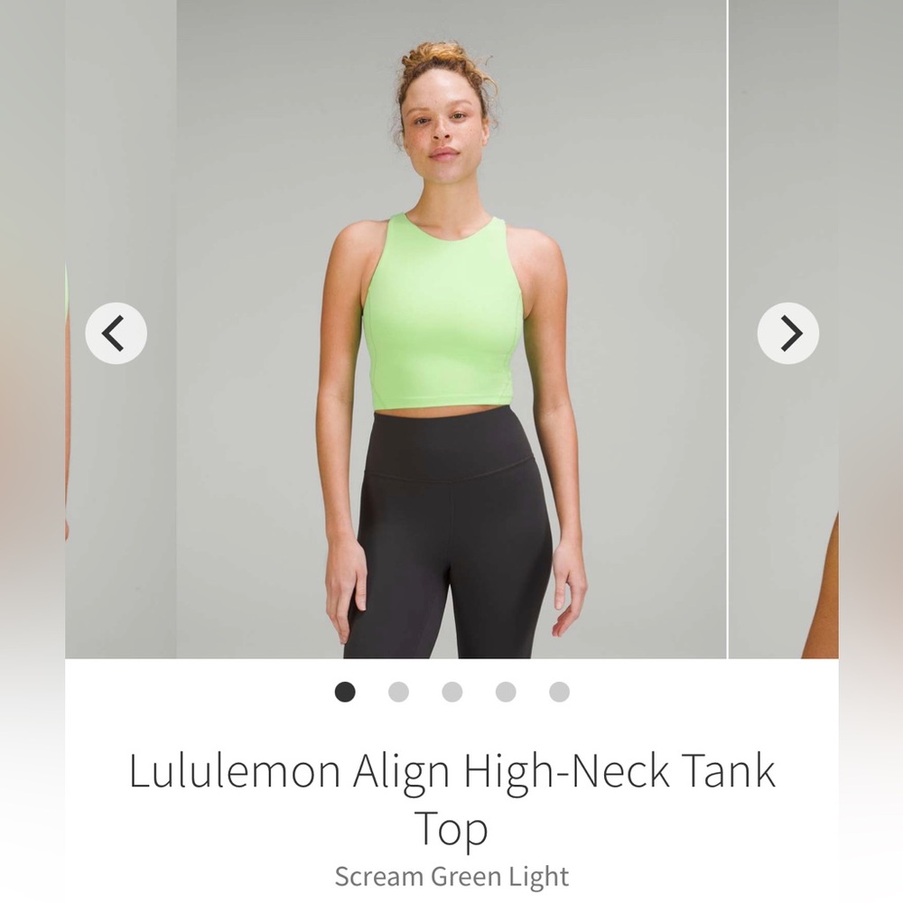 Lululemon Align High Neck Tank in Scream Green size 8
